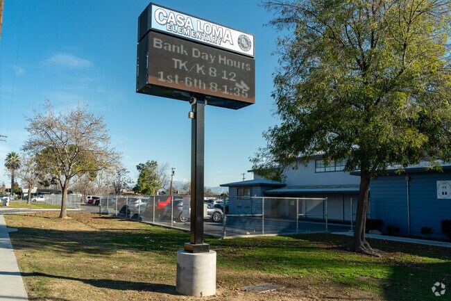The sign at Casa Loma Elementary keeps students and parents up to date.