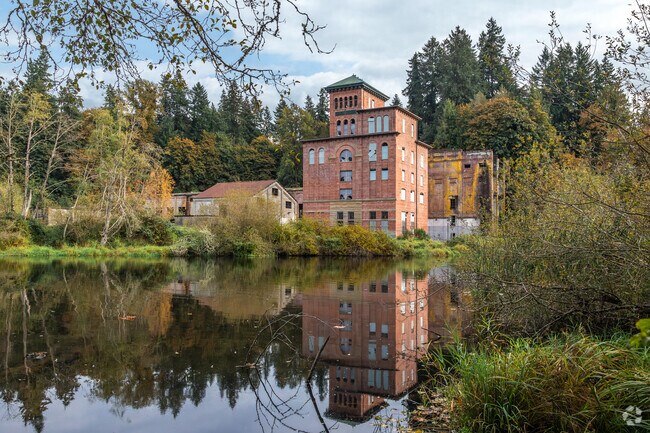 The Old Olympia Brewery serves as a landmark along I-5 from Tumwater to Olympia.