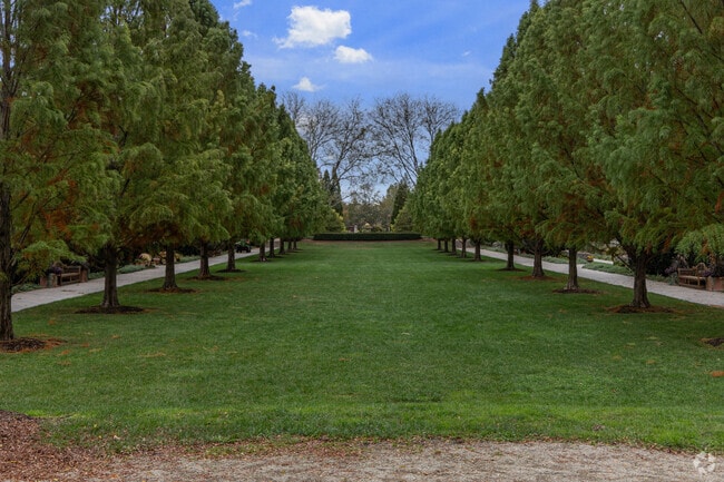 Scenic treescapes line the park of Wegerzyn Gardens, just down the road from Northridge Estates.