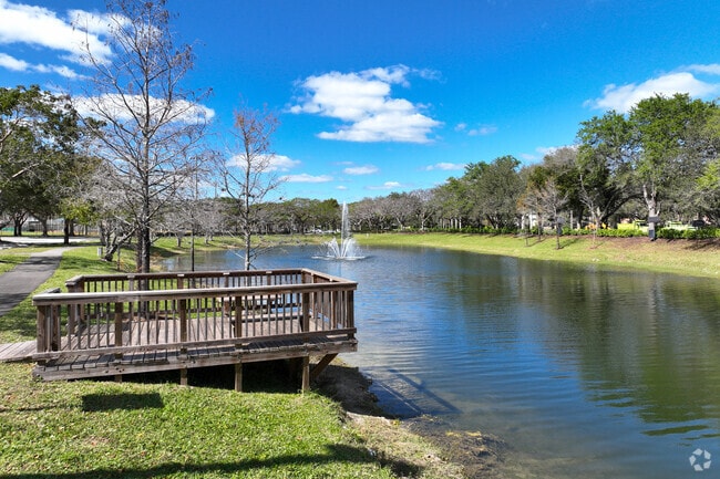 A pier in Crossings offers fishing or relaxing while enjoying lake views.