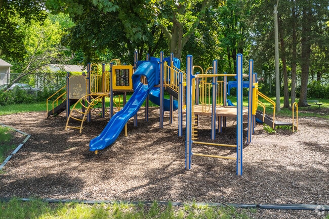 Children can play on the playground at Byron Kilbourn School in Milwaukee, WI.