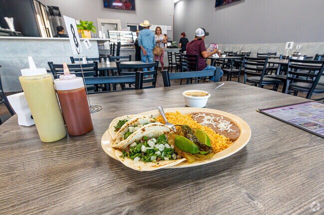 Locals in Hutchins enjoy the taco plates at Taqueria Chicaly.