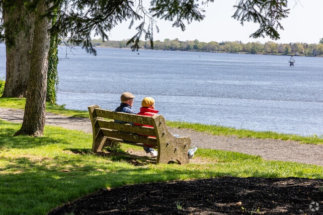 Sit on a bench at Glen Foerd Mansion and enjoy the river view in Torresdale.