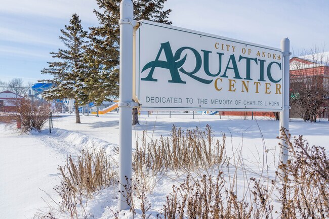 The Anoka aquatic center has slides and other water features.