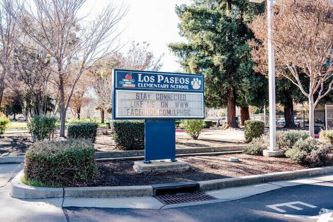 The signage of Los Paseos Elementary School in San Jose, California.