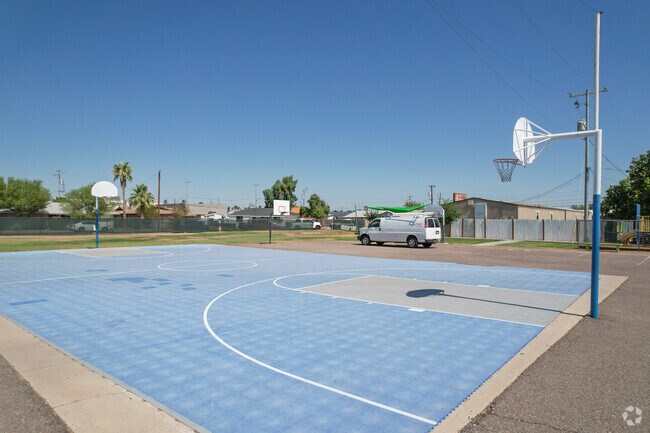 Phoenix Christian Elementary in central Phoenix has basketball courts for students.