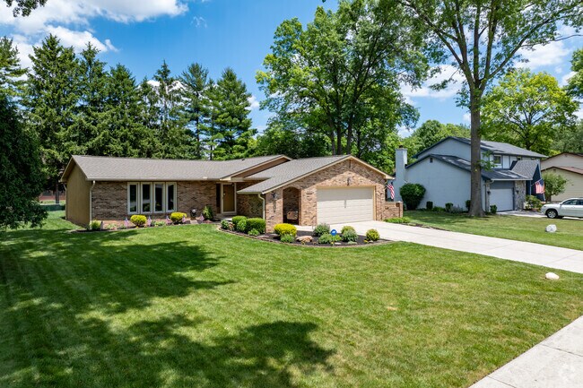 The primary styles are two-story brick homes, split-levels, and ranch.