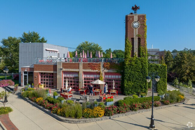 The clock tower at the Fire Hall Restaurant remains a signature feature in Fenton Township.