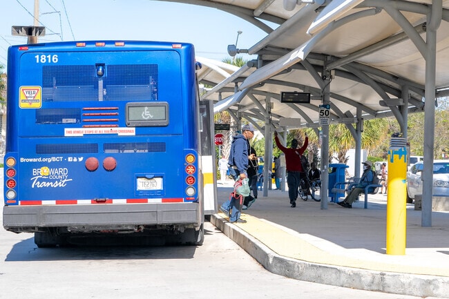 Passangers exiting a local Pompano Beach bus.