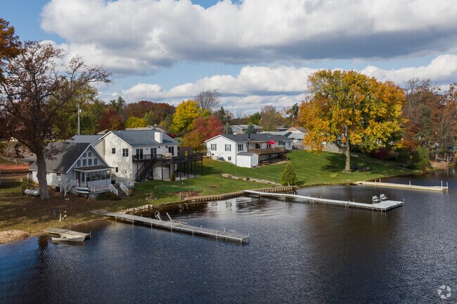 Larger, newer homes are beginning to mix in amongst the older ones along the water.