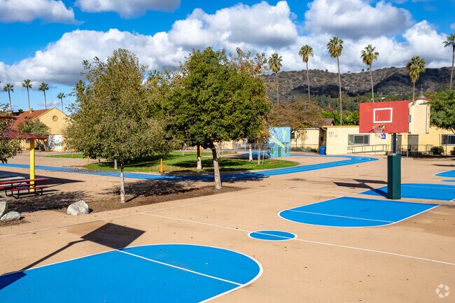 Students at Eagle Rock Elementary School can relax and enjoy the sunny courtyard.