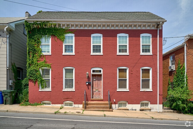 Simple but quaint brick town homes are common in Hagerstown.