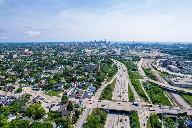 Interstate 94 runs alongside Merrill Park.