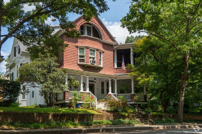Elaborate homes with with shingle sides and wrap around porches are the hidden gems of Wyndhurst