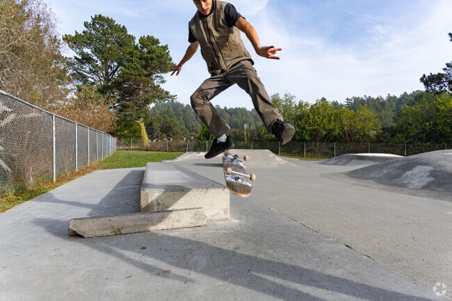 The Arcata Skate Park offers a variety of structures to flip tricks off of.