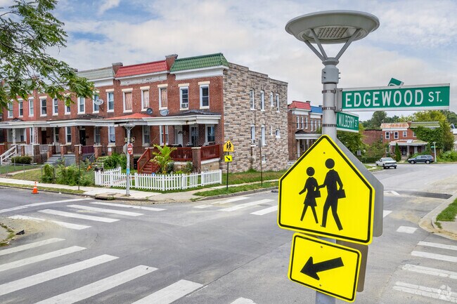 In Allendale you will find rowhomes with open or fenced in front lawns.