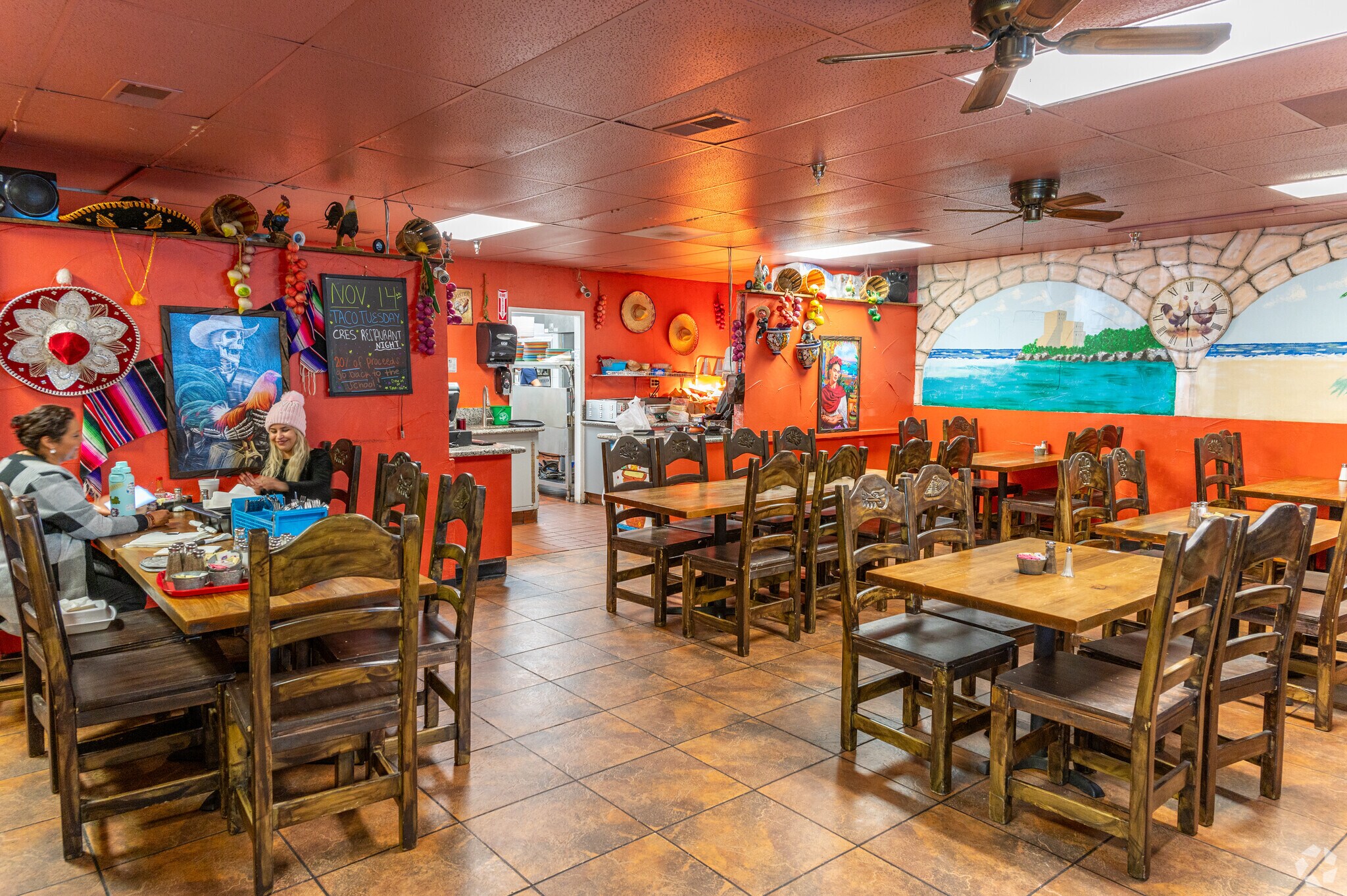 The colorful interior of El Gallo Bar and Grill in Rancho Murieta welcomes you in.