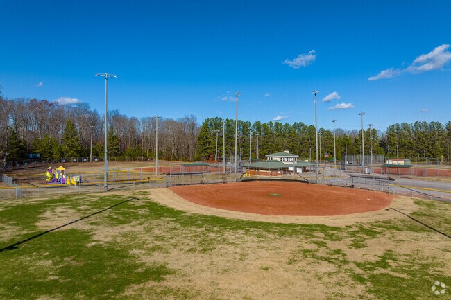 Fairview Ball Park has a playground and multiple baseball fields for practicing in Fairview.