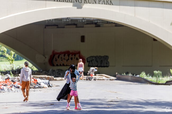 The park's extensive trail network offers scenic paths for walking, running, and biking.