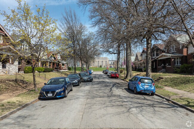 Quiet streets of Kings Oak offer shaded sidewalks.