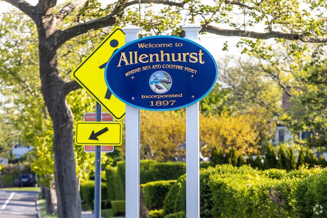 Residents and visitors are greeted in Allenhurst with a warm welcoming sign.