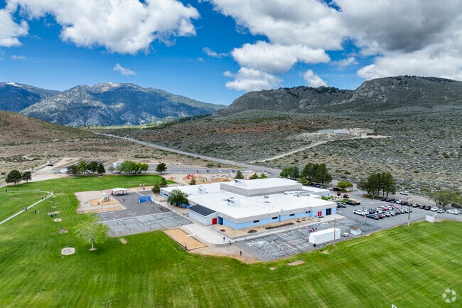 An aerial view of Jacks Valley Elementary School facing North West.