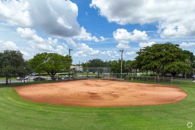 The baseball field is great for a practice game at North Palm Beach Community Center.