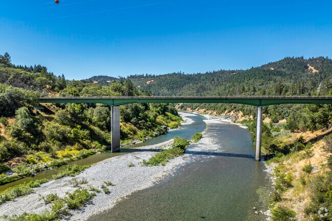 The Alderpoint Bridge spans across the Eel River in Alderpoint.