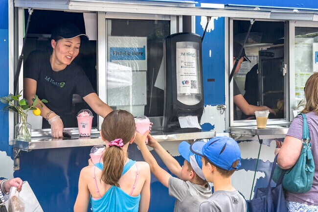 Vendors serve up treats like these delicious bubble teas at Golden Valleys Market in the Valley.