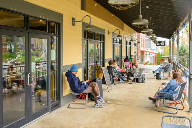 A favorite gathering place in McDoel Gardens is Hopscotch Coffee & Kitchen.