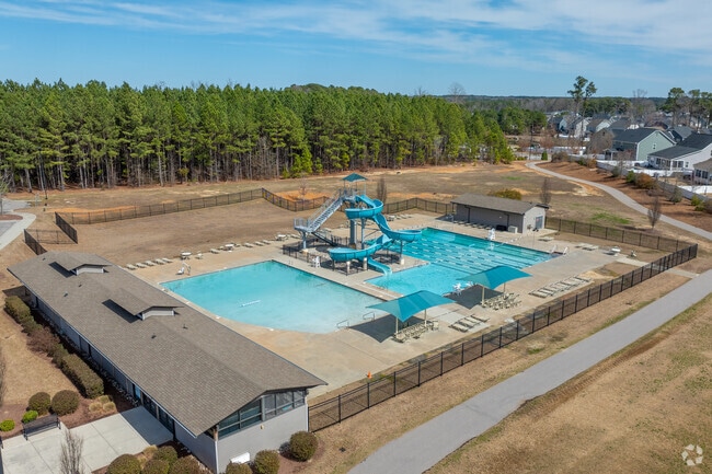 The YMCA at Knightdale Station Park features popular water features in their pool facility.