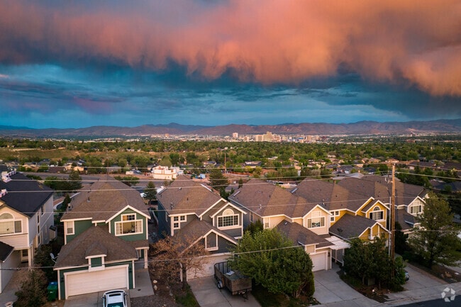 An iconic row of homes overlooks Reno from Hacienda Way in the West University neighborhood.