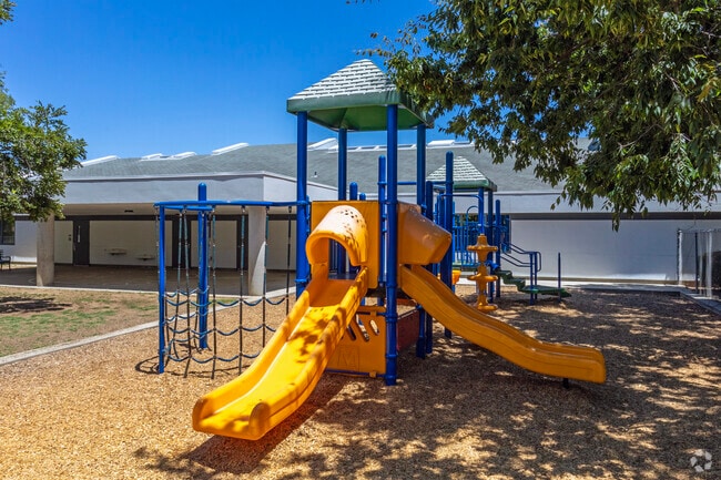 There are playgrounds for students at Cedarwood Elementary School.