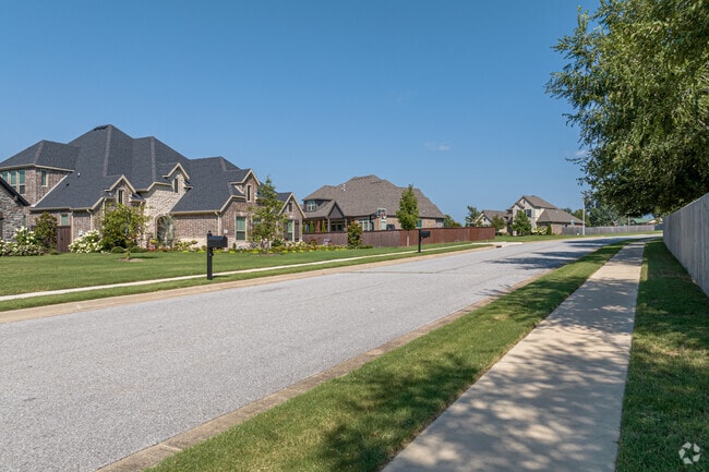 Sidewalks and paths wind through the Cave Springs community.