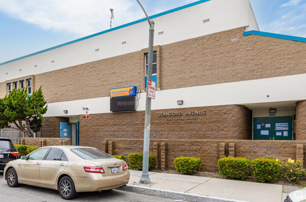 Stanford Avenue Elementary School is located on the corner of Stanford and Illinois Ave.