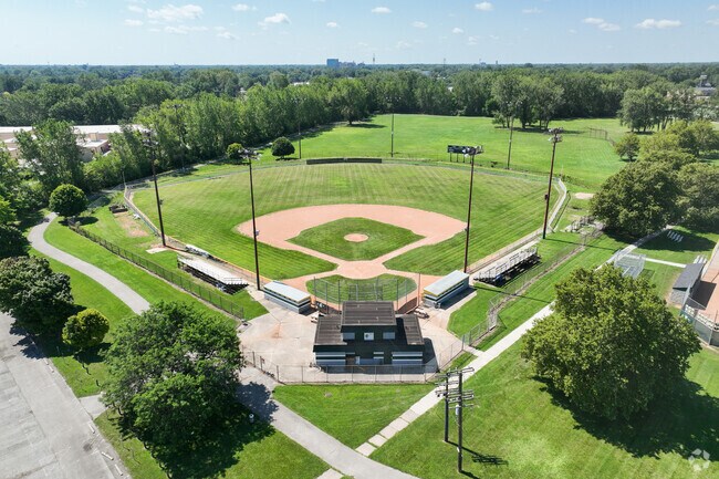 Bowman Park has well maintained baseball diamonds and grounds.