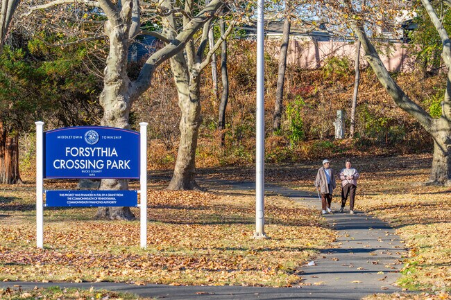 Forsythia Crossing Park is a 6.6 acre park with a variety of amenities in Levittown.