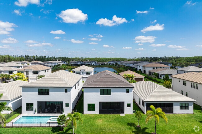 Rivercreek single-family homes offer private swimming pools and screened-in patios.