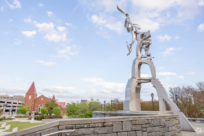 The city has numbers large-scale sculptures such as this one in Springfield Village Park.