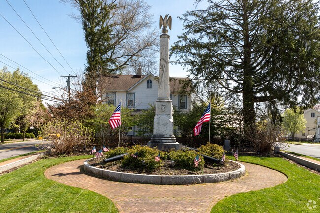 A veterans memorial on Stockton Street in Hightstown.