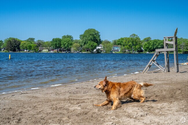 The beach at Long Lake Regional Park in New Brighton is a great place to play in the sand.