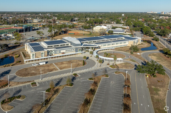 Myrtle Beach Intermediate School is centrally located near residential neighborhoods.