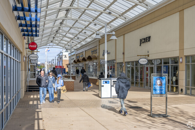 The Tanger Outlets Mall has 85 upscale designer retailers.