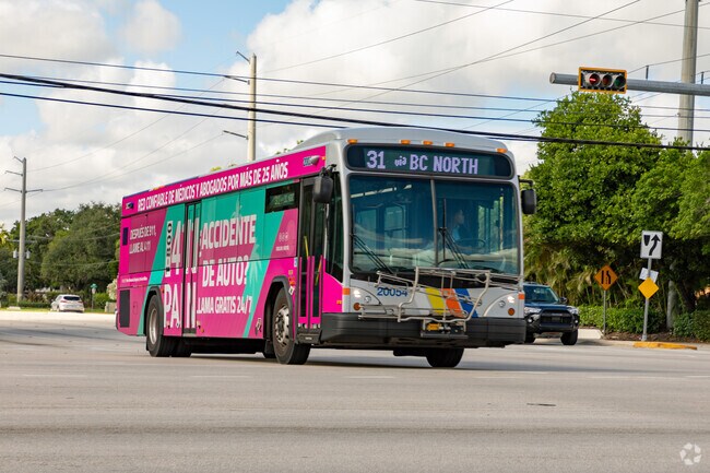 Residents of the Breakers West neighborhood of Royal Palm Beach, FL can get around via the bus.