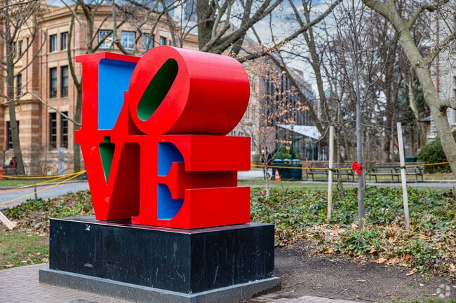 The University of Pennsylvania LOVE Statue in the University City community.