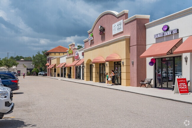 Shopping centers offer retail and dining options in central locations.