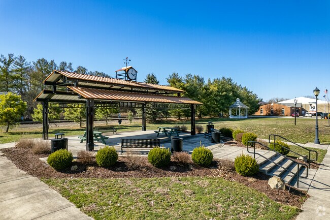 Host a picnic with friends under the pavilion at Railroad Park in Verona.