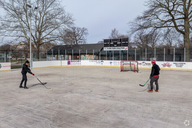 Clark Park's hockey rink offers Mexicantown residents outdoor afternoon activities.