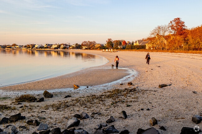 Enjoy a late afternoon walk along the shoreline at Steers Beach in Eaton's Neck.