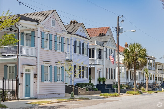 Find colorful homes at Mazyck-Wraggborough in Charleston.